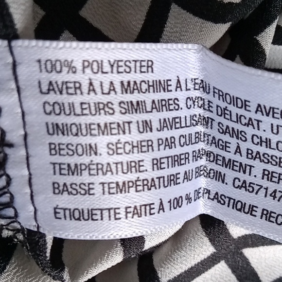 Merona black & white quarter zip long sleeves blouse. Size XXL. - Picture 5 of 5